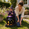 Halloween Witch Glowing Cauldron Solar Light