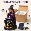 Halloween Witch Glowing Cauldron Solar Light