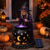 Halloween Witch Glowing Cauldron Solar Light
