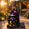 Halloween Witch Glowing Cauldron Solar Light